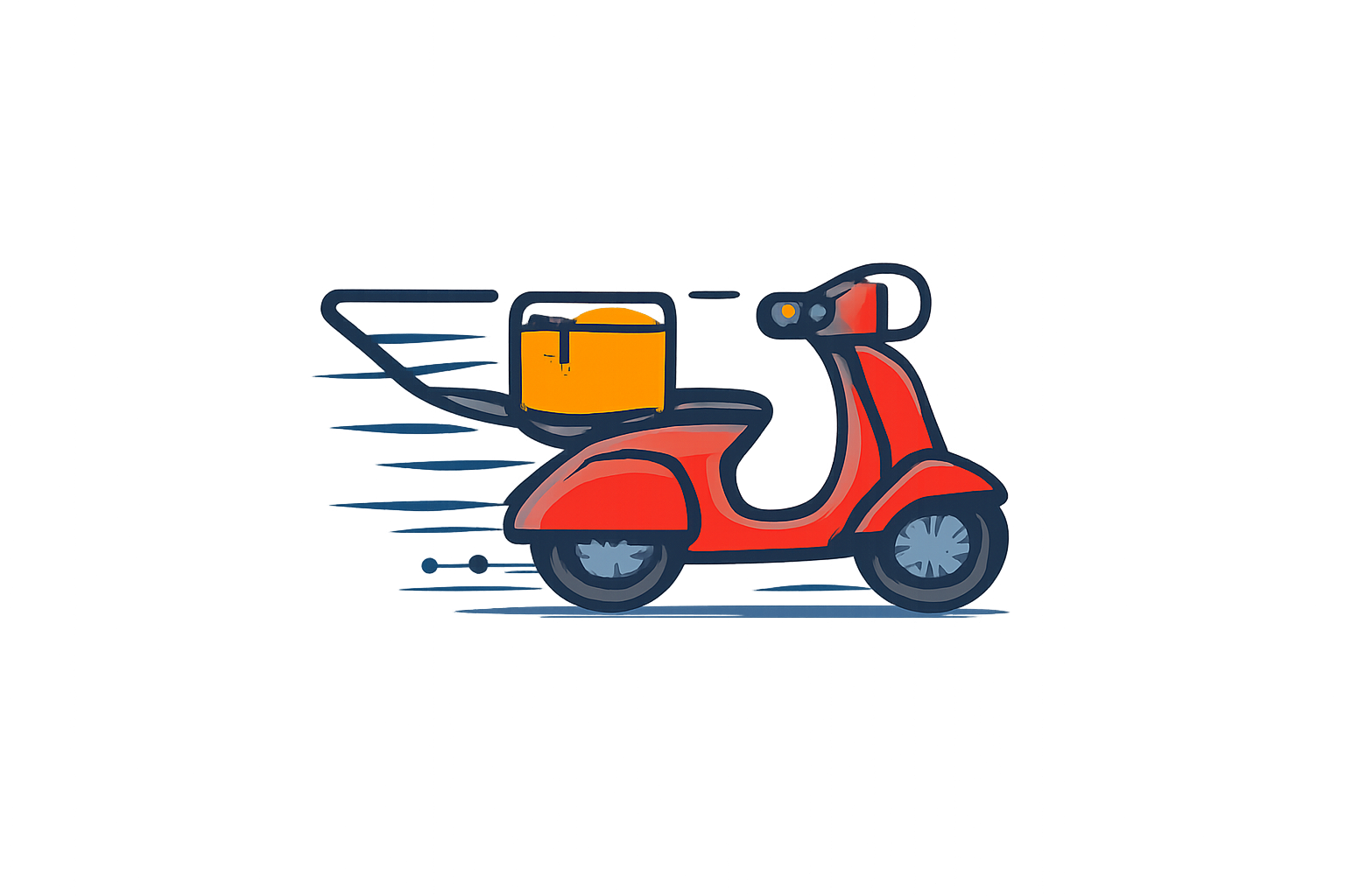 Icono de un reloj con alas simbolizando la rapidez del servicio de reparto.